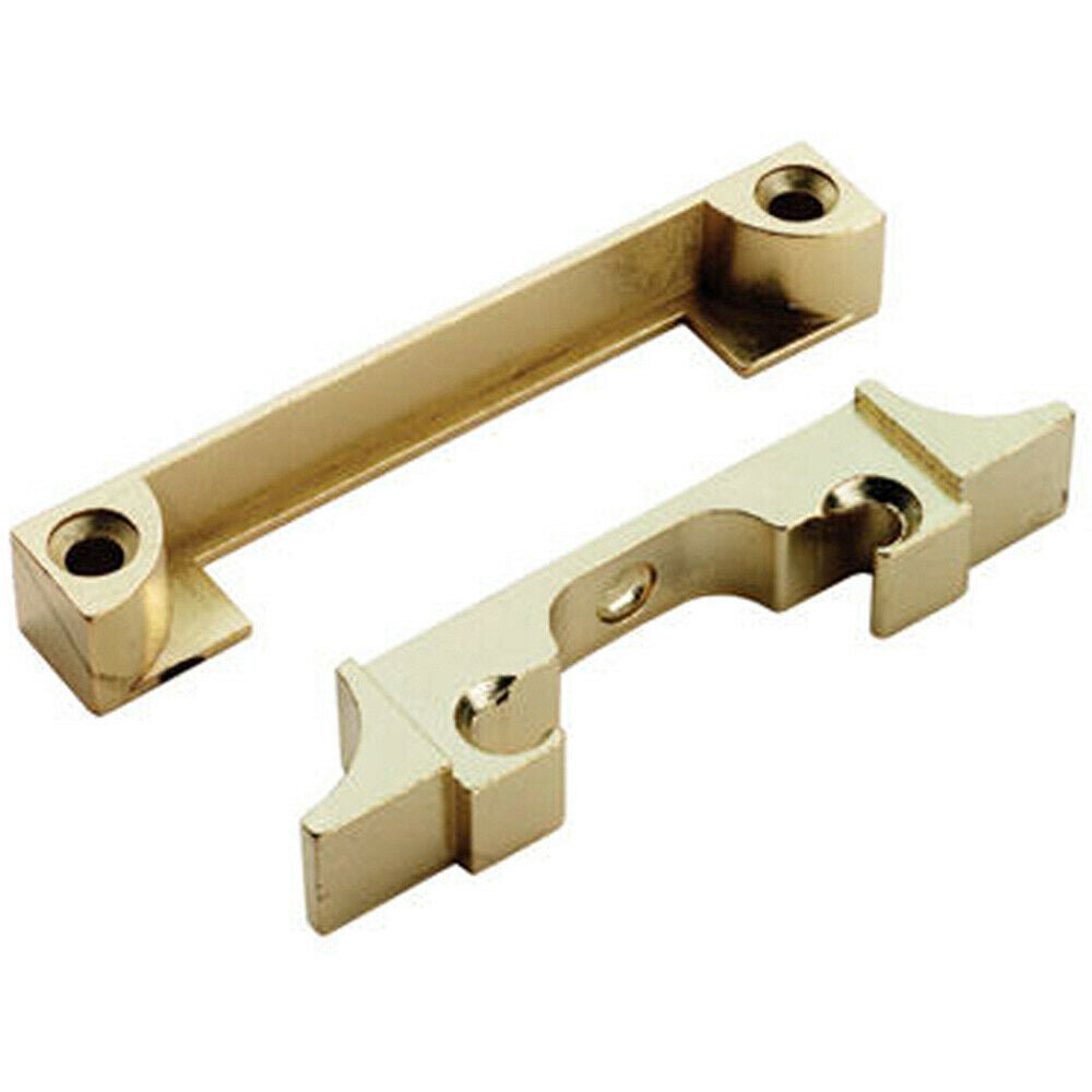 Mortice Tubular Latch Rebate Kit For Double Doors 13 x 22mm Electro Brassed